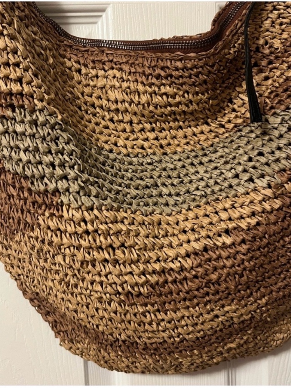 Free People Woven Crossbody Bag in Brown and Tan